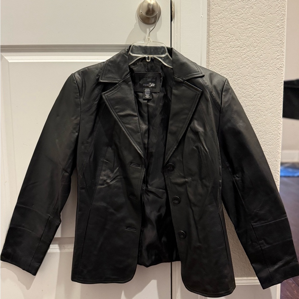 NEW Black Genuine Leather Blazer/Jacket